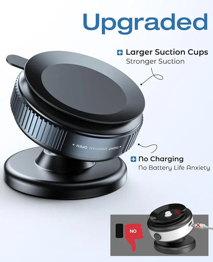 360°Ventouse réglable Support de téléphone magnétique pour voiture Porte-téléphone Aspiration pour salle de sport/miroir/surface lisse Pour tout Smartphone