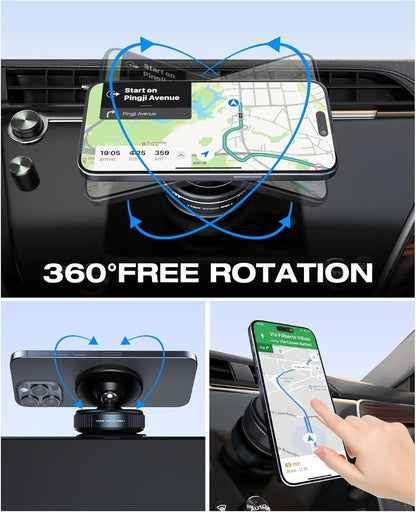 360°Ventouse réglable Support de téléphone magnétique pour voiture Porte-téléphone Aspiration pour salle de sport/miroir/surface lisse Pour tout Smartphone
